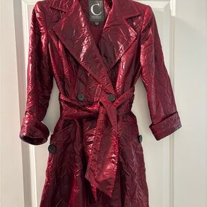 IC COLLECTION Red Trench Coat Sophisticated Design